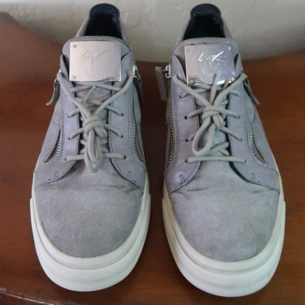 Giuseppe Zanotti Sloan Mens 43 Or‎ 10 Grey Suede Zip Up Sneakers - Picture 4 of 7